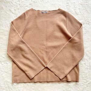 Zara Trafaluc brown ribbed knit sweater, size US small